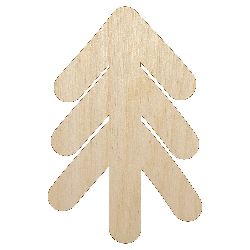 Simple Pine Tree Unfinished Wood Shape Piece Cutout for DIY Craft Projects
