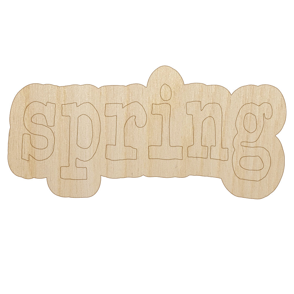 Spring Fun Text Unfinished Wood Shape Piece Cutout for DIY Craft Projects