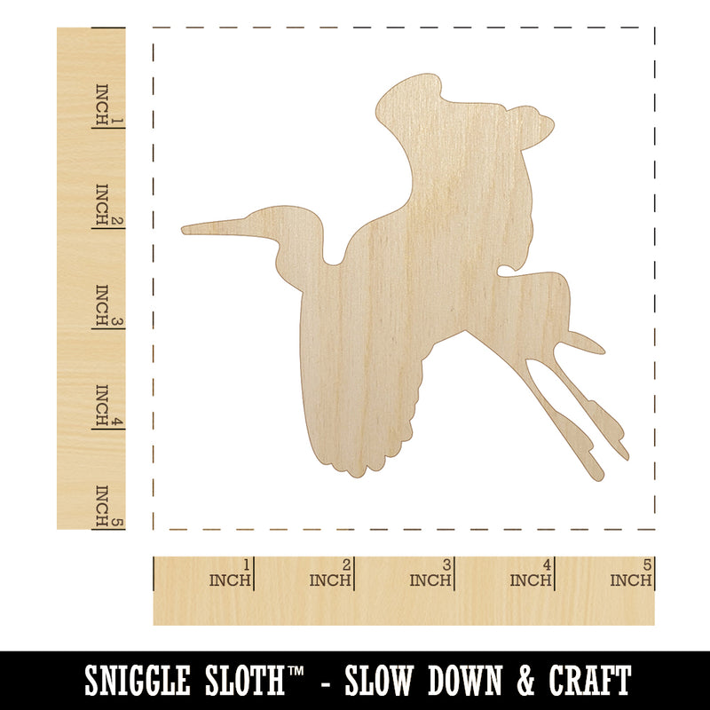 Stork Flying Solid Unfinished Wood Shape Piece Cutout for DIY Craft Projects