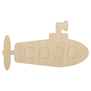 Submarine Doodle Unfinished Wood Shape Piece Cutout for DIY Craft Projects