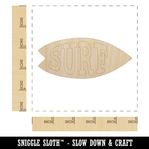 Surfing Surfboard Fun Text Unfinished Wood Shape Piece Cutout for DIY Craft Projects