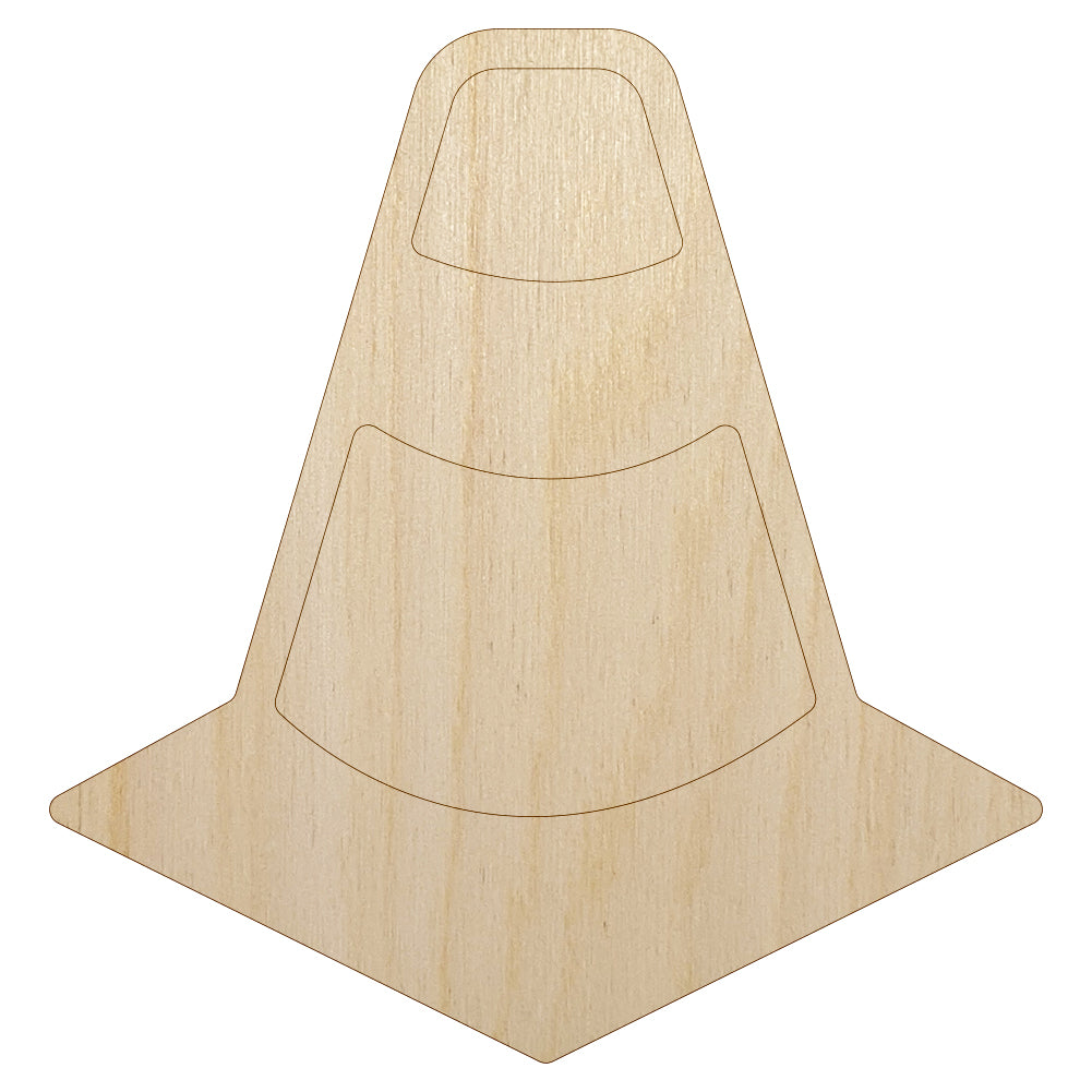 Traffic Cone Unfinished Wood Shape Piece Cutout for DIY Craft Projects