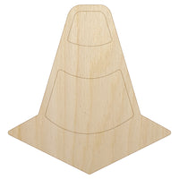 Traffic Cone Unfinished Wood Shape Piece Cutout for DIY Craft Projects