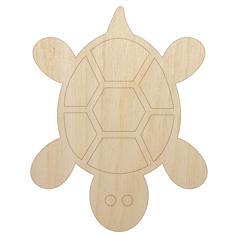 Turtle Top View Unfinished Wood Shape Piece Cutout for DIY Craft Projects