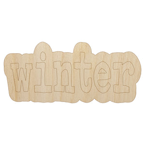 Winter Fun Text Unfinished Wood Shape Piece Cutout for DIY Craft Projects
