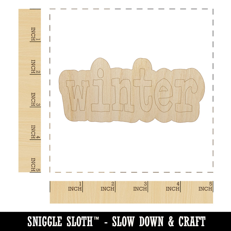 Winter Fun Text Unfinished Wood Shape Piece Cutout for DIY Craft Projects