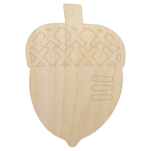 Acorn Doodle Unfinished Wood Shape Piece Cutout for DIY Craft Projects