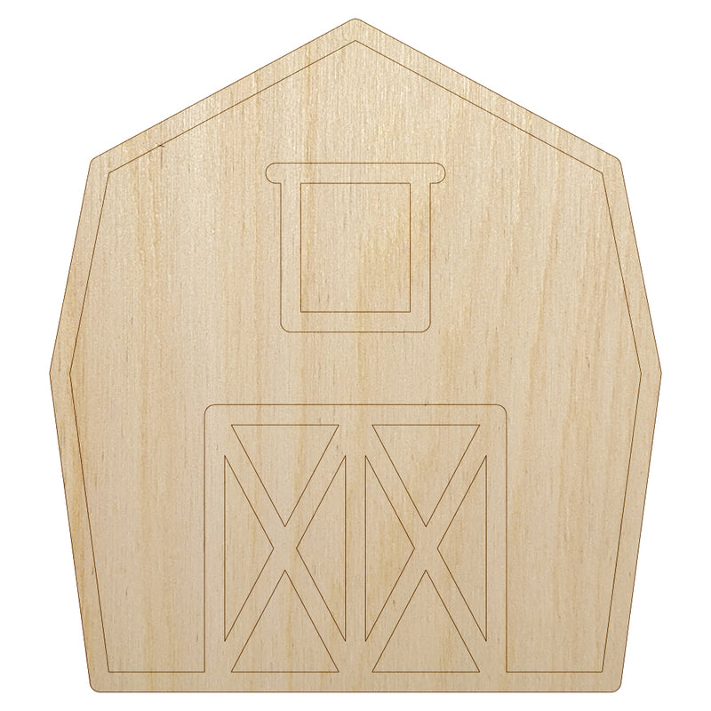 Barn Doodle Unfinished Wood Shape Piece Cutout for DIY Craft Projects