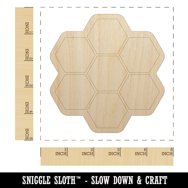 Bee Honeycomb Solid Unfinished Wood Shape Piece Cutout for DIY Craft Projects