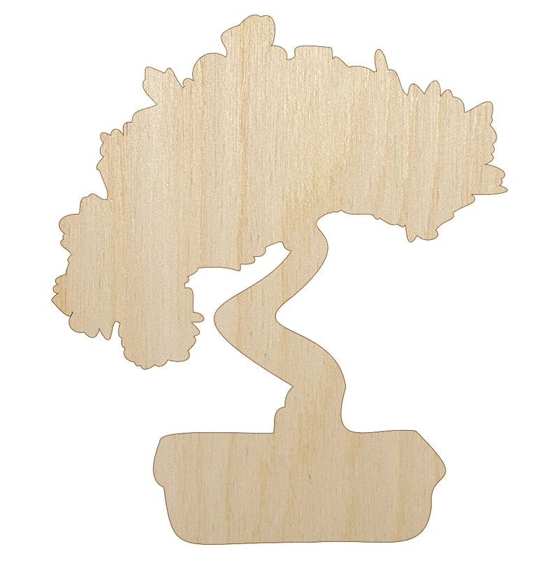 Bonsai Tree Solid Unfinished Wood Shape Piece Cutout for DIY Craft Projects
