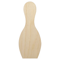 Bowling Pin Solid Unfinished Wood Shape Piece Cutout for DIY Craft Projects