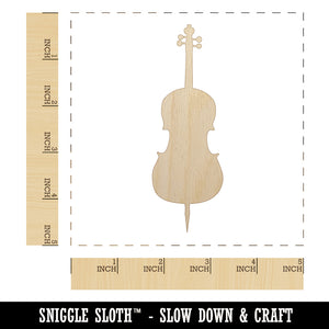 Cello Music Instrument Silhouette Unfinished Wood Shape Piece Cutout for DIY Craft Projects