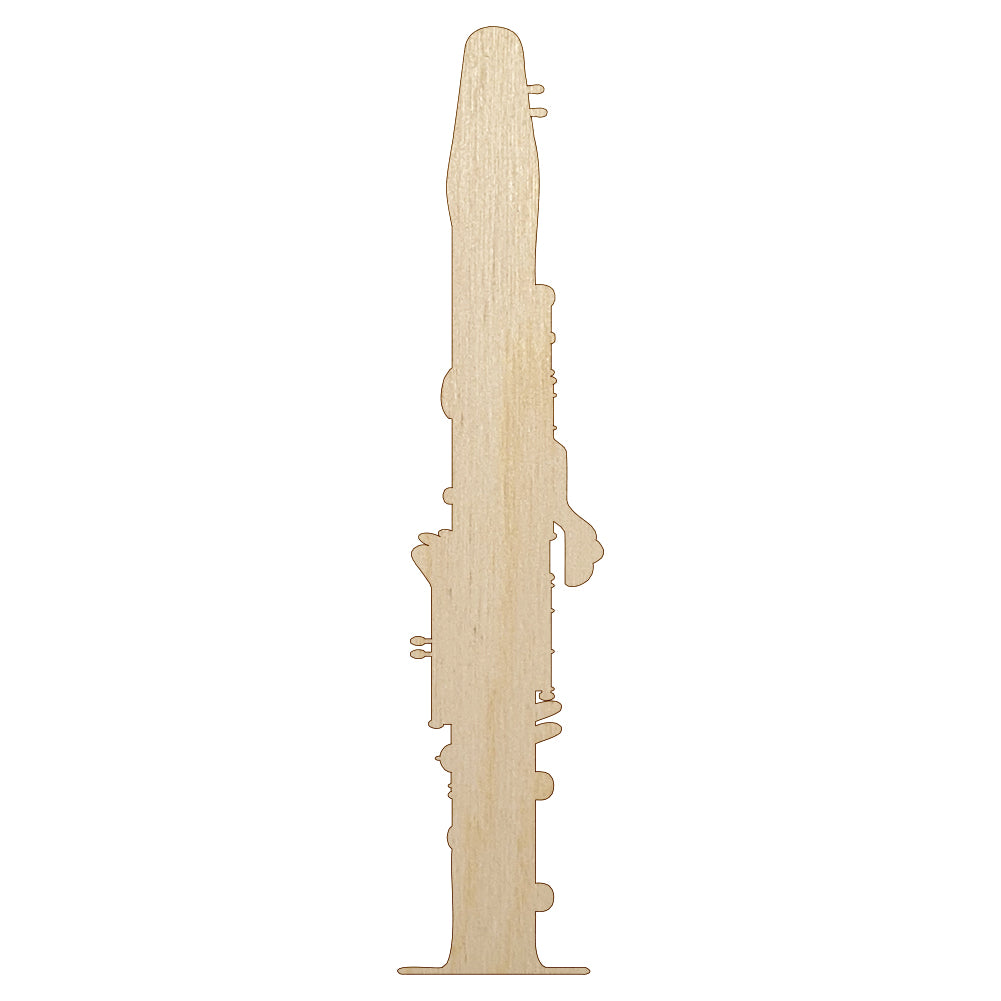 Clarinet Music Instrument Silhouette Unfinished Wood Shape Piece Cutout for DIY Craft Projects