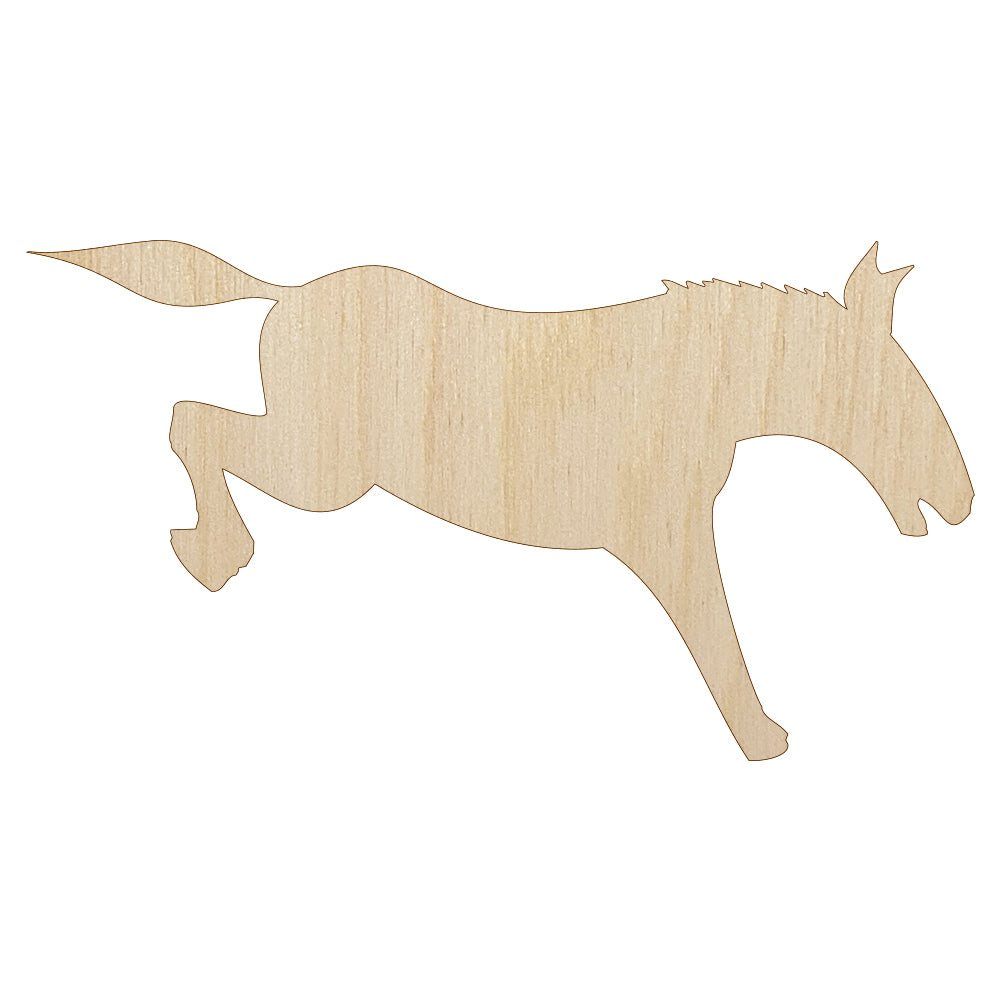 Donkey Kicking Solid Unfinished Wood Shape Piece Cutout for DIY Craft Projects