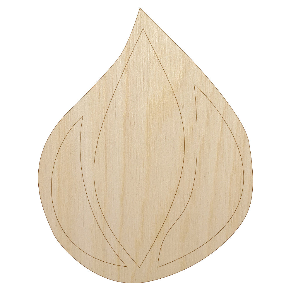 Fire Symbol Unfinished Wood Shape Piece Cutout for DIY Craft Projects