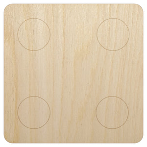 Four 4 Dice Die Unfinished Wood Shape Piece Cutout for DIY Craft Projects