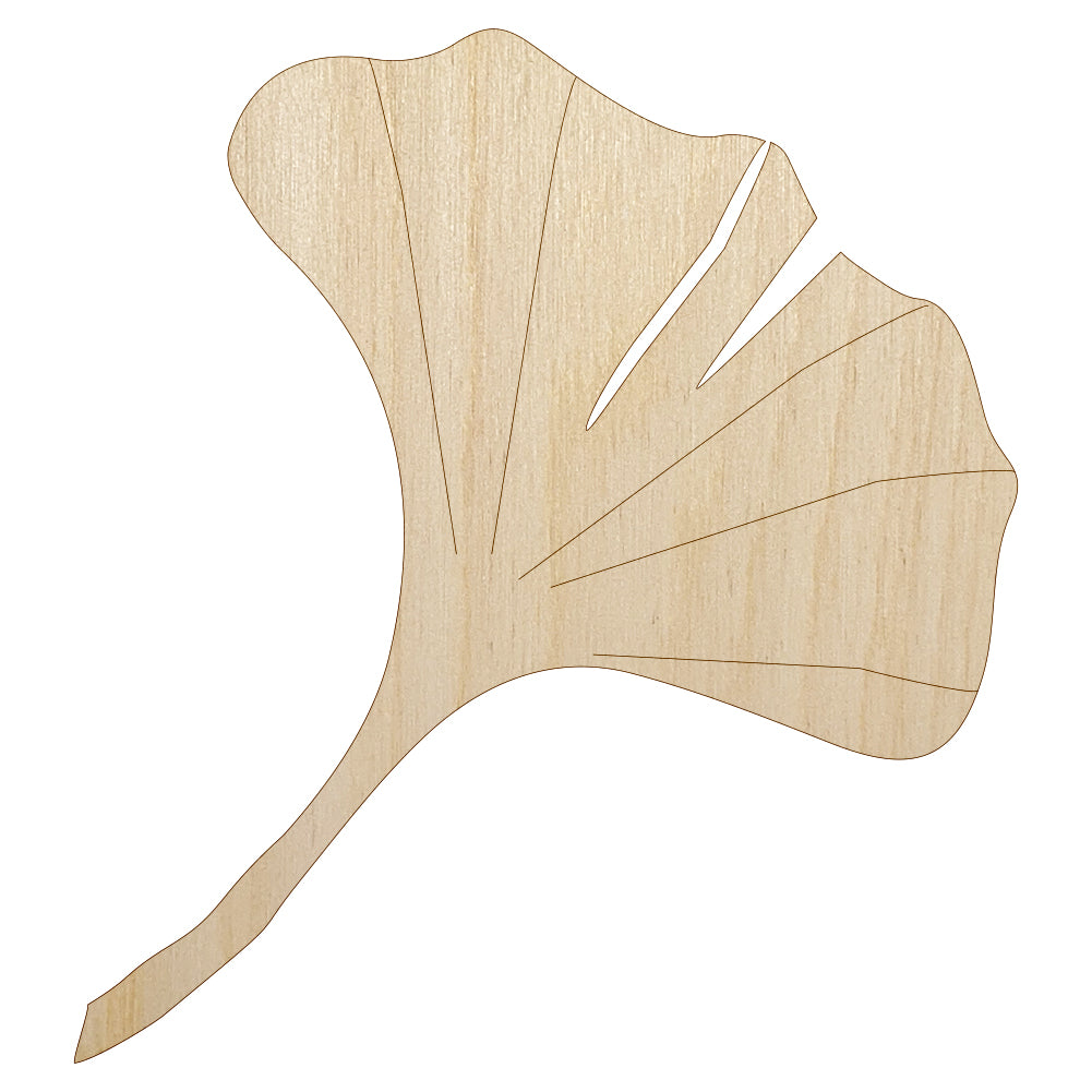 Ginkgo Leaf Unfinished Wood Shape Piece Cutout for DIY Craft Projects