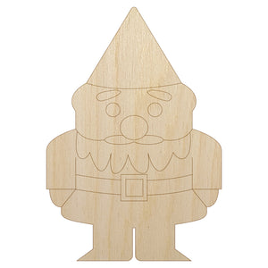 Gnome Solid Unfinished Wood Shape Piece Cutout for DIY Craft Projects