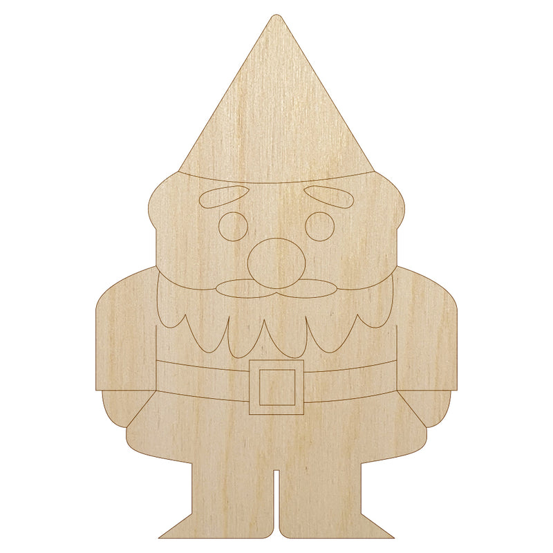 Gnome Solid Unfinished Wood Shape Piece Cutout for DIY Craft Projects