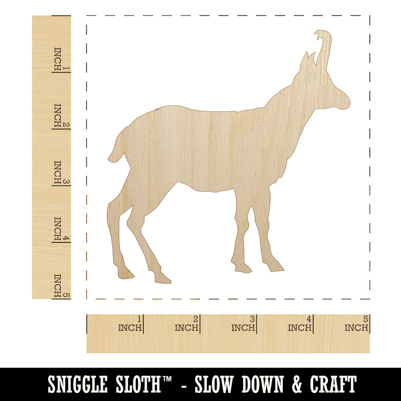 Goat Right Facing Solid Unfinished Wood Shape Piece Cutout for DIY Craft Projects