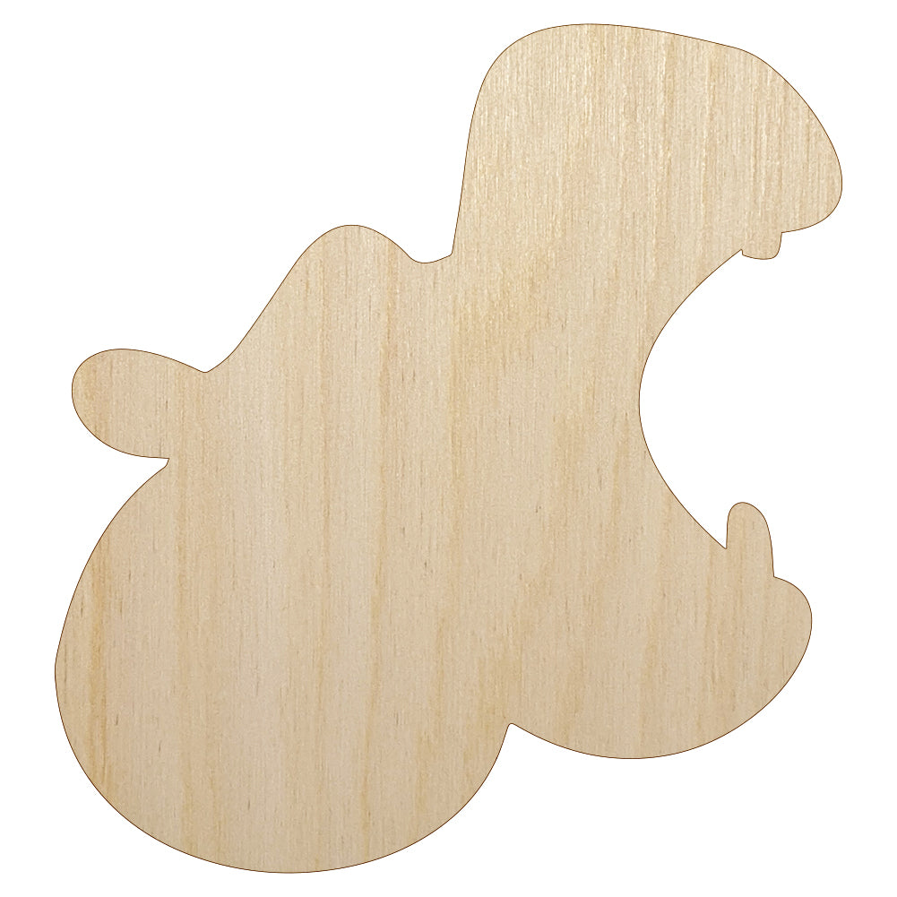 Hippopotamus Head Solid Unfinished Wood Shape Piece Cutout for DIY Craft Projects