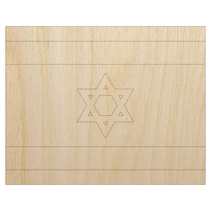 Israel Flag Unfinished Wood Shape Piece Cutout for DIY Craft Projects