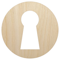 Keyhole Symbol Unfinished Wood Shape Piece Cutout for DIY Craft Projects