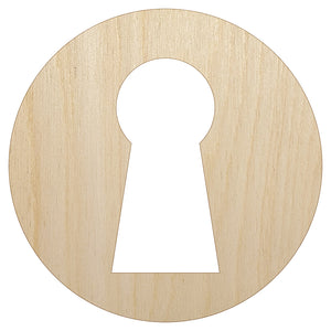 Keyhole Symbol Unfinished Wood Shape Piece Cutout for DIY Craft Projects