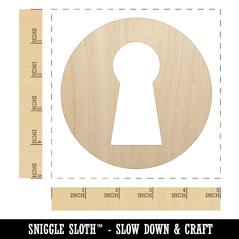 Keyhole Symbol Unfinished Wood Shape Piece Cutout for DIY Craft Projects