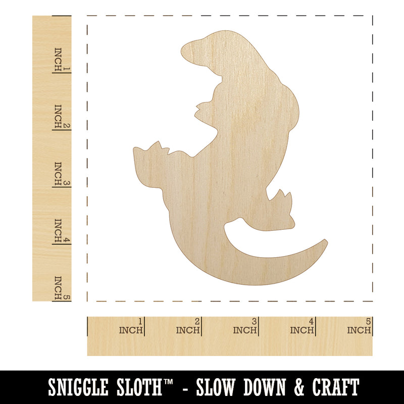 Komodo Dragon Solid Unfinished Wood Shape Piece Cutout for DIY Craft Projects