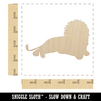 Lion Resting Solid Unfinished Wood Shape Piece Cutout for DIY Craft Projects