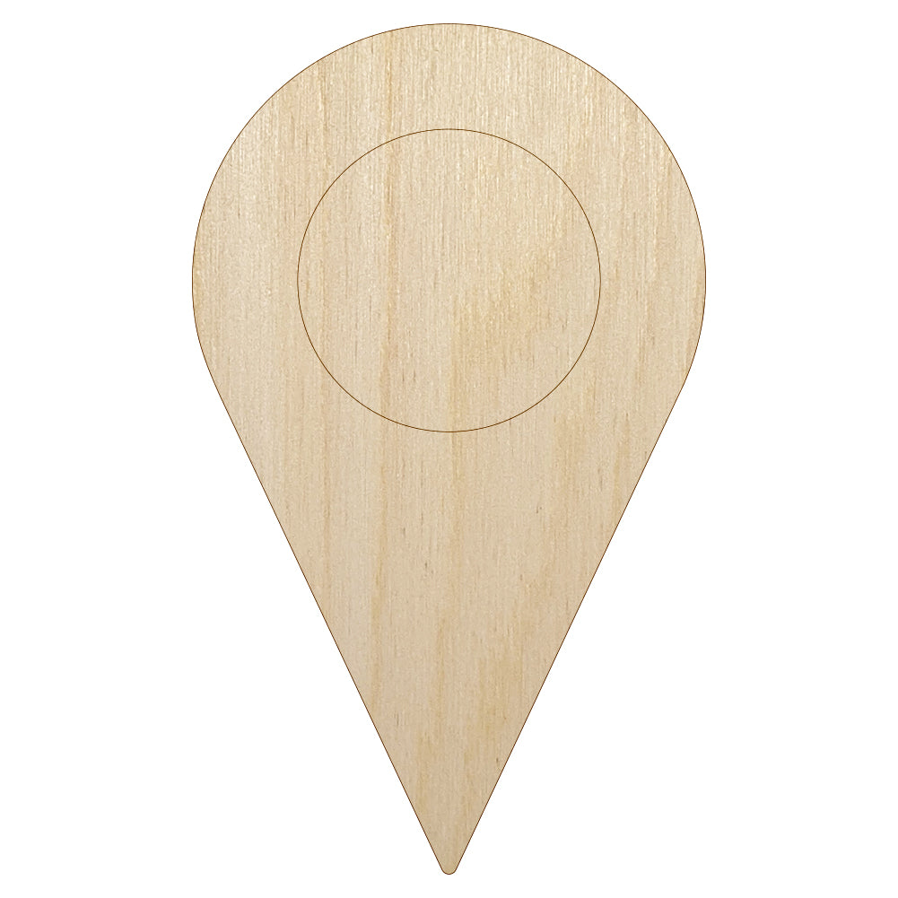 Map Location Symbol Unfinished Wood Shape Piece Cutout for DIY Craft Projects