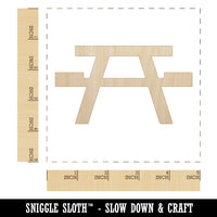 Picnic Table Solid Unfinished Wood Shape Piece Cutout for DIY Craft Projects