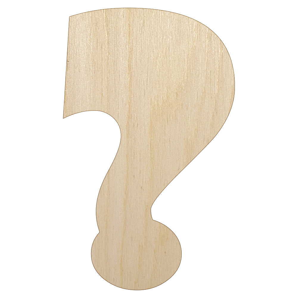 Question Mark Bold Unfinished Wood Shape Piece Cutout for DIY Craft Projects