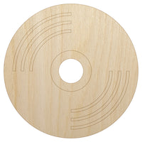 Record Vinyl Music Unfinished Wood Shape Piece Cutout for DIY Craft Projects