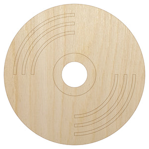 Record Vinyl Music Unfinished Wood Shape Piece Cutout for DIY Craft Projects
