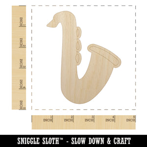 Saxophone Music Instrument Doodle Unfinished Wood Shape Piece Cutout for DIY Craft Projects