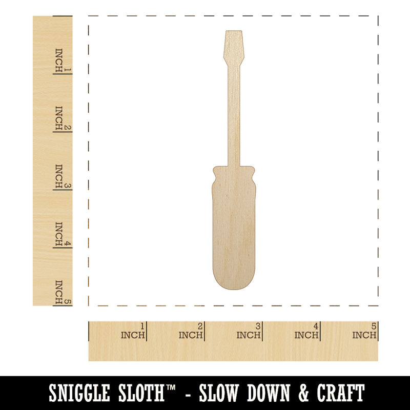 Screwdriver Silhouette Woodworking Tools Unfinished Wood Shape Piece Cutout for DIY Craft Projects