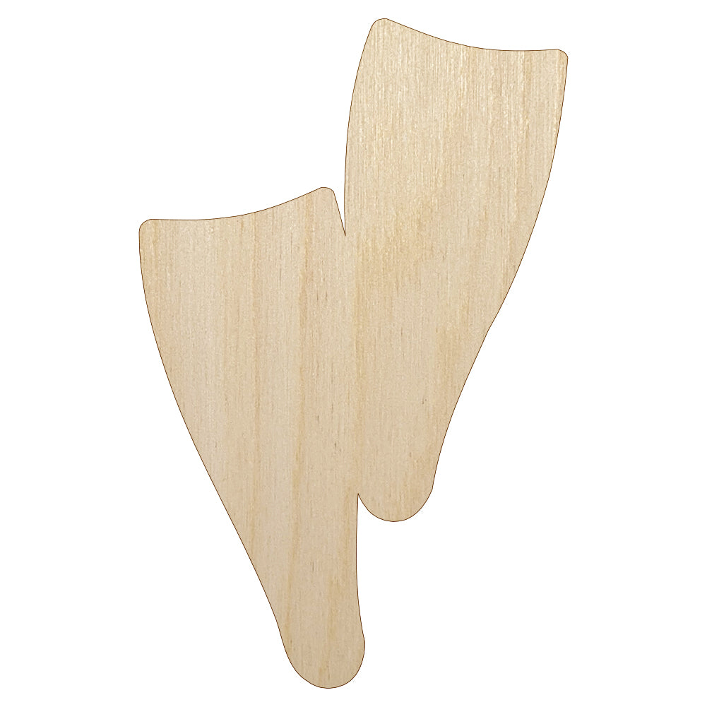 Scuba Snorkel Fins Unfinished Wood Shape Piece Cutout for DIY Craft Projects