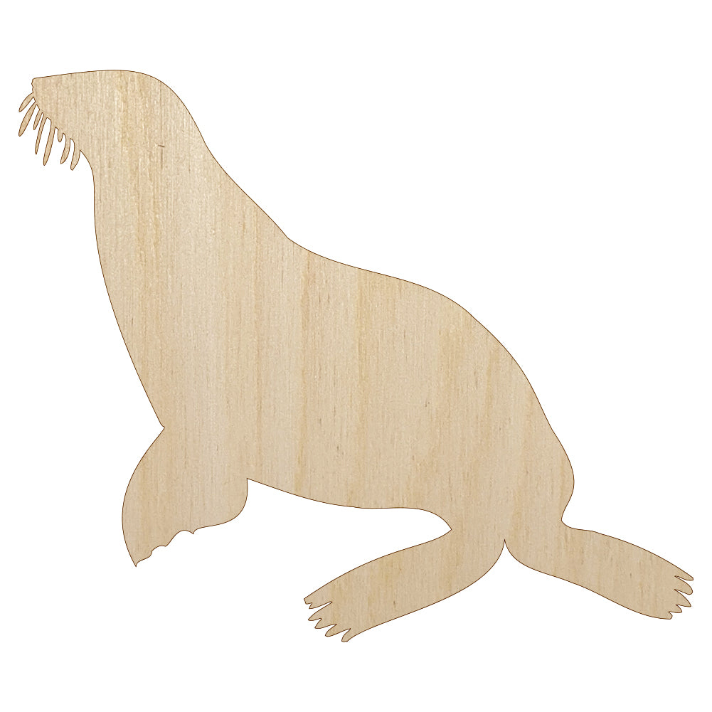 Sea Lion Solid Unfinished Wood Shape Piece Cutout for DIY Craft Projects