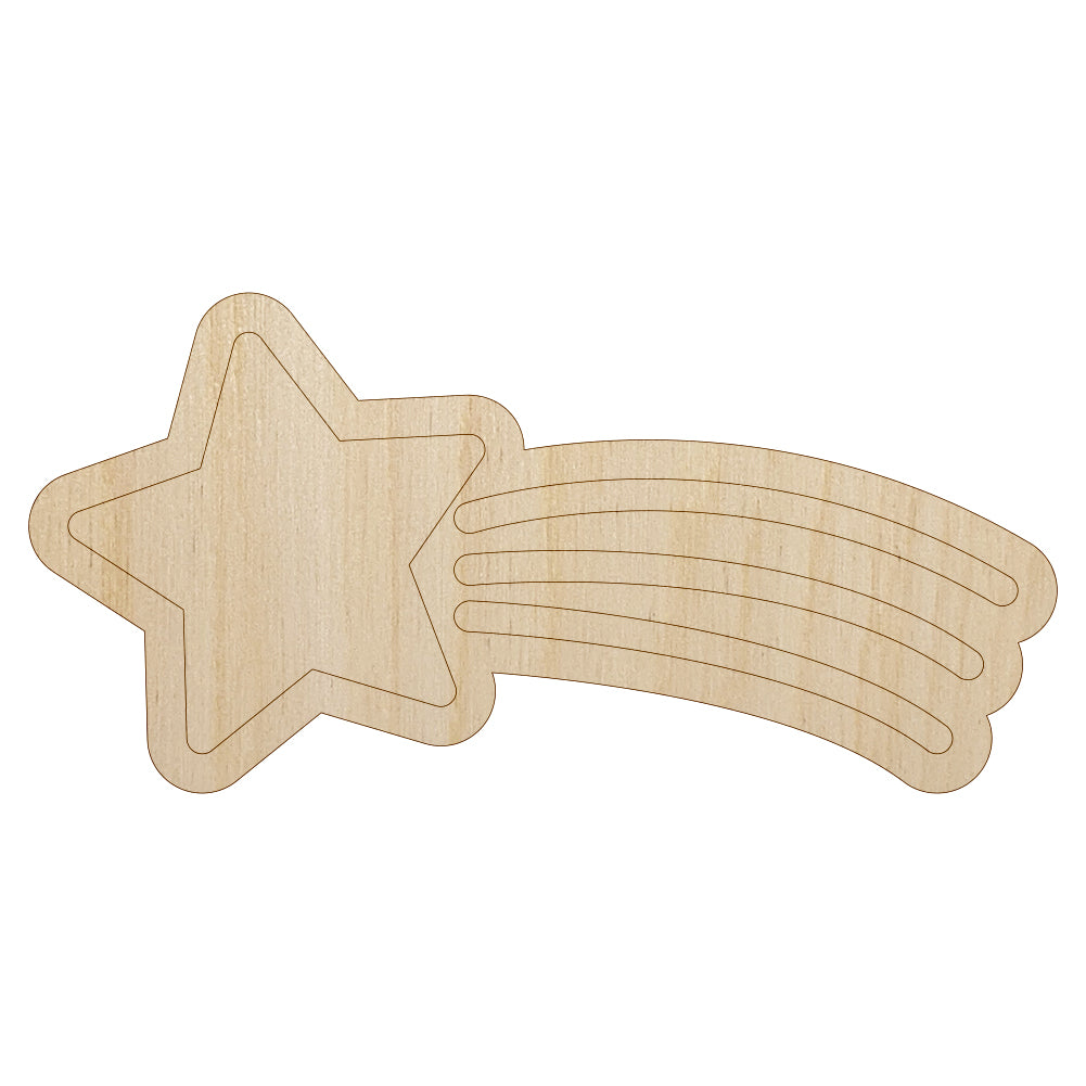 Shooting Star Unfinished Wood Shape Piece Cutout for DIY Craft Projects