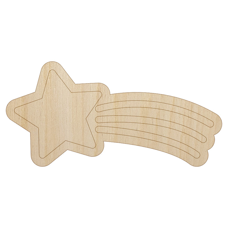 Shooting Star Unfinished Wood Shape Piece Cutout for DIY Craft Projects