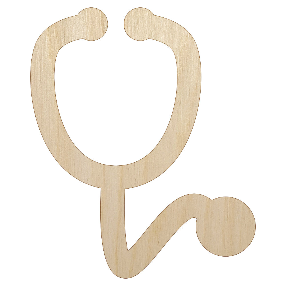 Stethoscope Medical Doctor Nurse Unfinished Wood Shape Piece Cutout for DIY Craft Projects