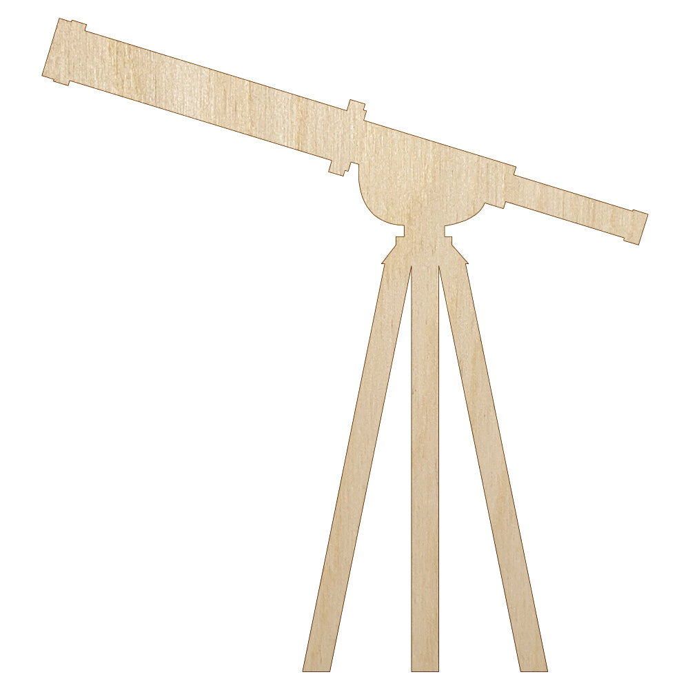 Telescope Astronomy Solid Unfinished Wood Shape Piece Cutout for DIY Craft Projects