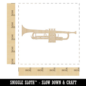 Trumpet Music Instrument Silhouette Unfinished Wood Shape Piece Cutout for DIY Craft Projects