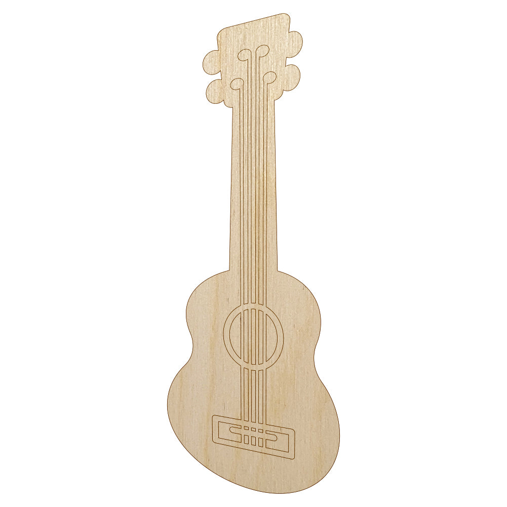 Ukulele Music Instrument Doodle Unfinished Wood Shape Piece Cutout for DIY Craft Projects