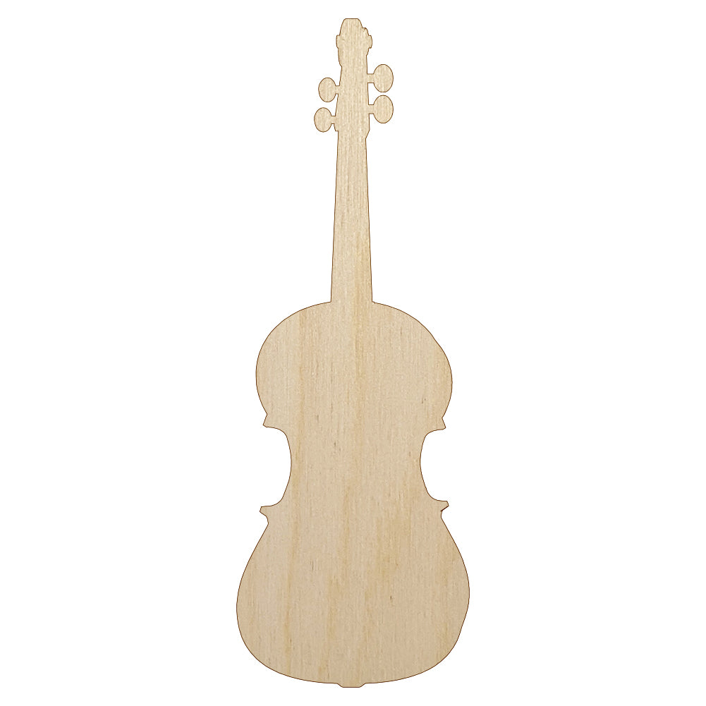 Violin Music Instrument Silhouette Unfinished Wood Shape Piece Cutout for DIY Craft Projects