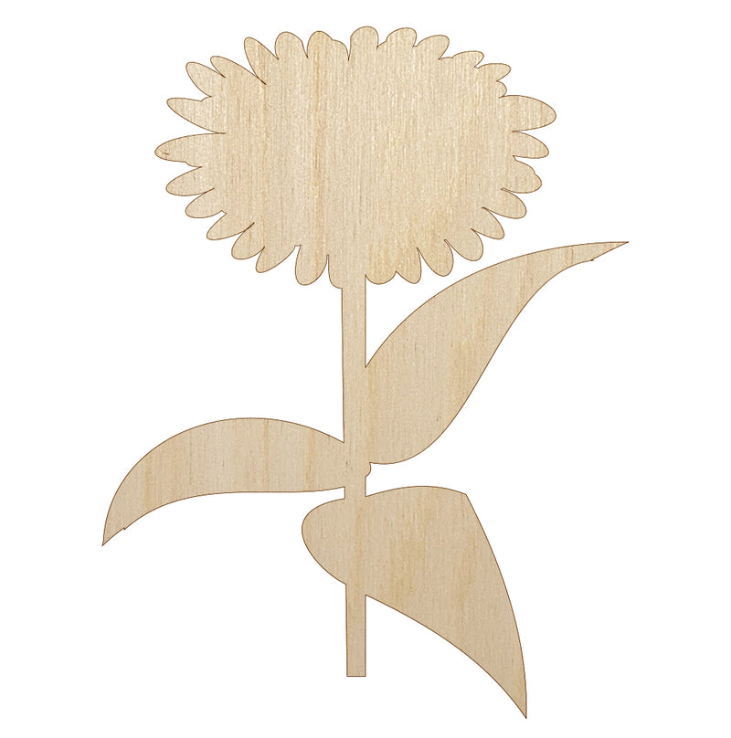 Zinnia Flower Solid Unfinished Wood Shape Piece Cutout for DIY Craft Projects