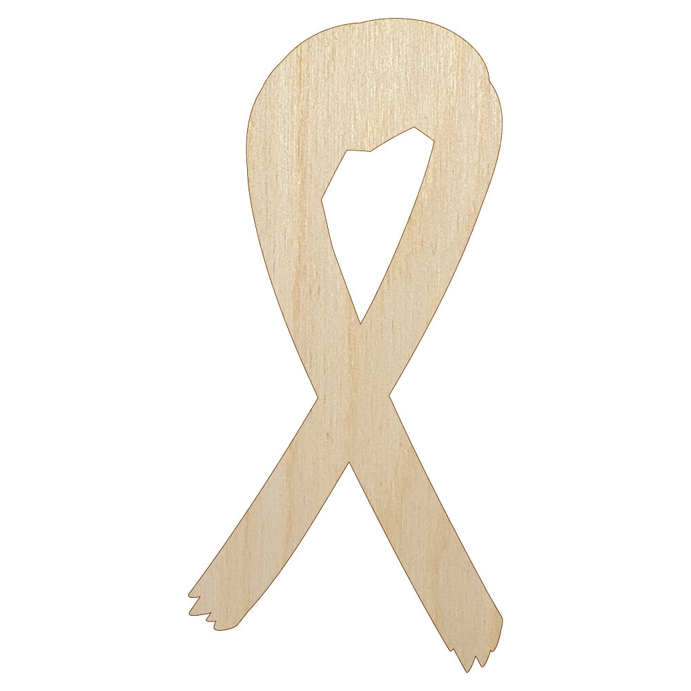Awareness Ribbon Sketch Unfinished Wood Shape Piece Cutout for DIY Craft Projects