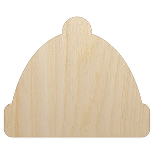 Beanie Winter Hat Unfinished Wood Shape Piece Cutout for DIY Craft Projects